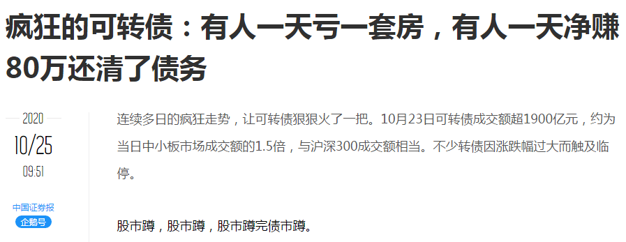 这只退市可转债“过山车”！先大跌80% 再狂飙400% 成交不足20万！