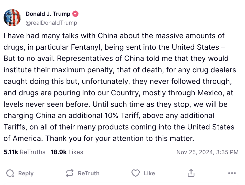 特朗普关税大棒即将挥向墨西哥 科技巨头财报会否承受重压?