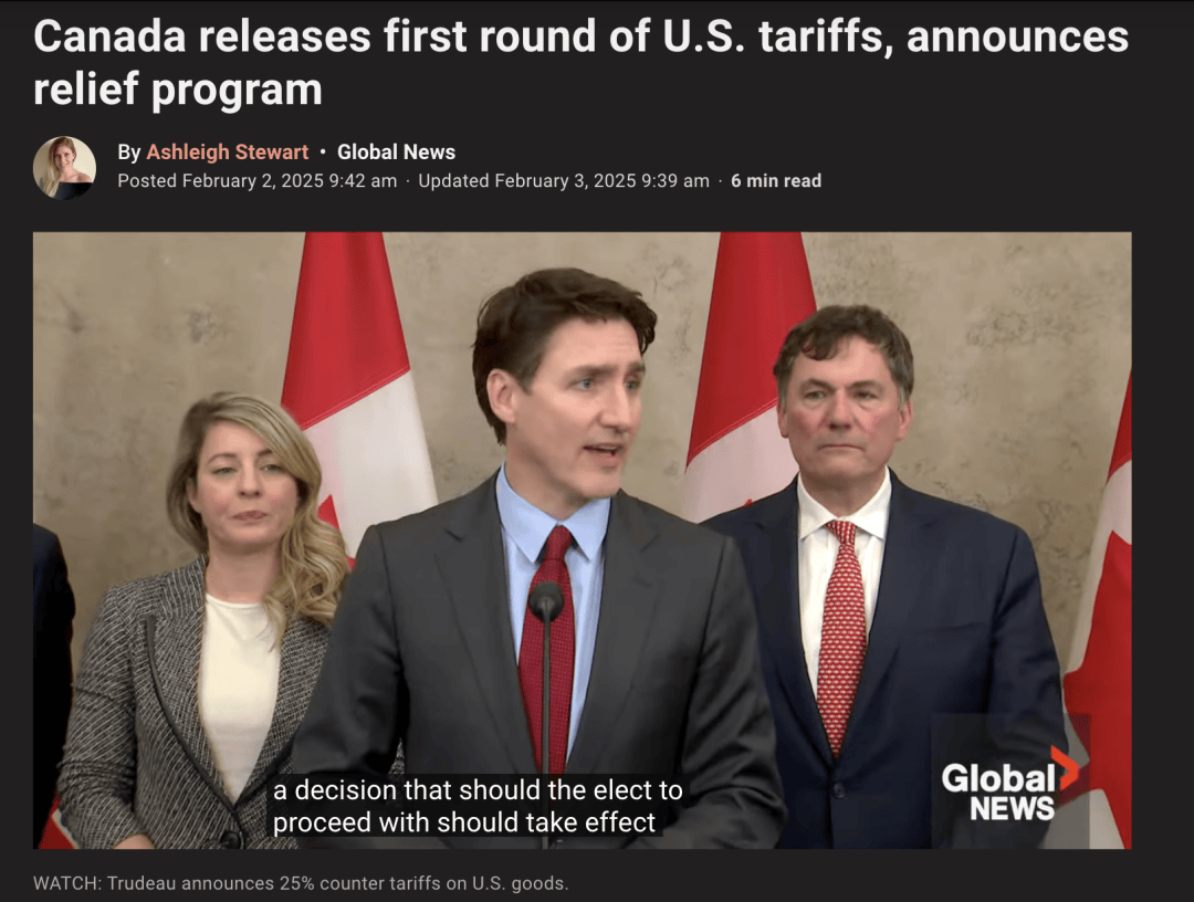 对抗升级 加拿大宣布对价值298亿加元美国商品征收报复性关税