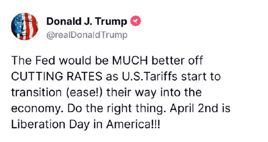 美国总统特朗普重申美联储应该降息