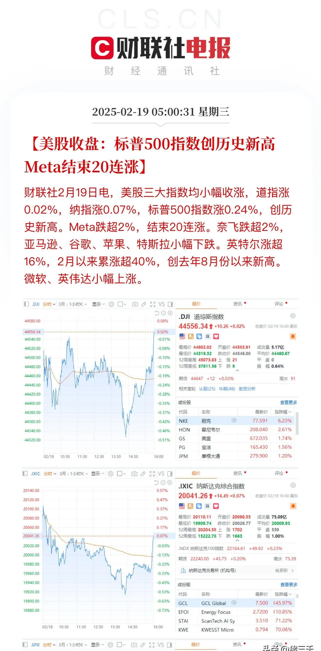 全球市场：美股三大指数集体收涨 热门科技股普涨 理想汽车涨超6%