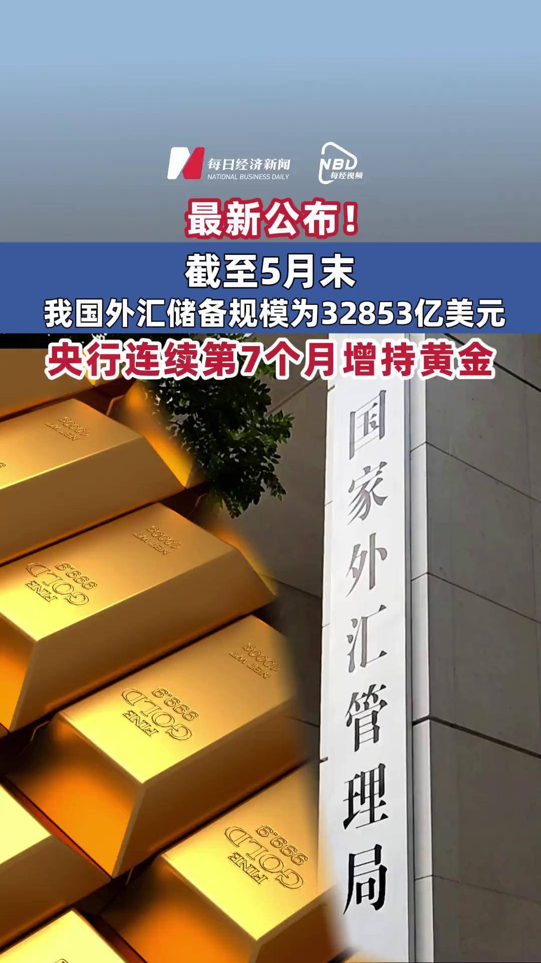 我国外汇储备规模上升 央行连续第8个月增持黄金